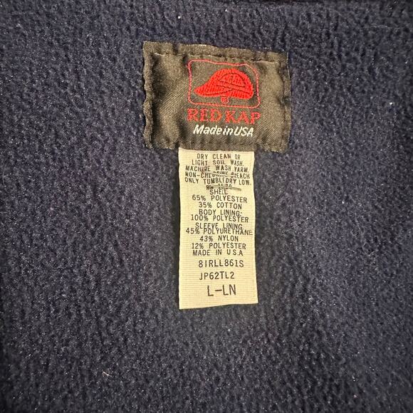 Vintage Red Kap Men’s Green Fleece Lined Utility Mechanic Jacket Size L-LN - Picture 4 of 7